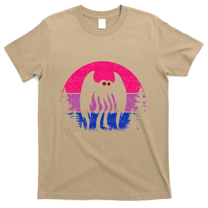 Retro Bi Mothman Bisexual Pride Point Pleasant Cryptid T-Shirt