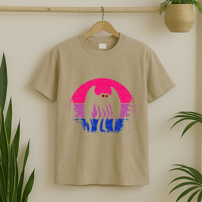 Retro Bi Mothman Bisexual Pride Point Pleasant Cryptid T-Shirt