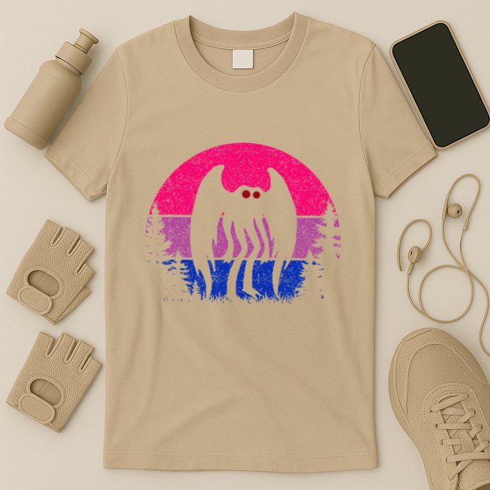 Retro Bi Mothman Bisexual Pride Point Pleasant Cryptid T-Shirt