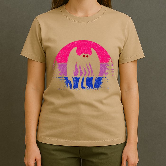 Retro Bi Mothman Bisexual Pride Point Pleasant Cryptid T-Shirt