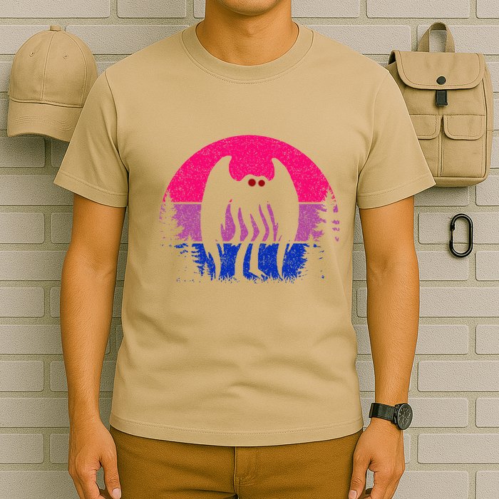 Retro Bi Mothman Bisexual Pride Point Pleasant Cryptid T-Shirt