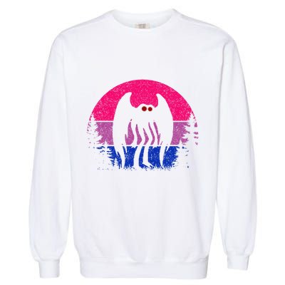 Retro Bi Mothman Bisexual Pride Point Pleasant Cryptid Garment-Dyed Sweatshirt