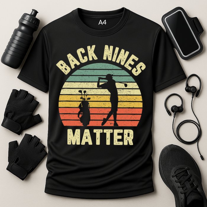 Retro Back Nines Matter Golfing Lover Golf Putt Cooling Performance Crew T-Shirt