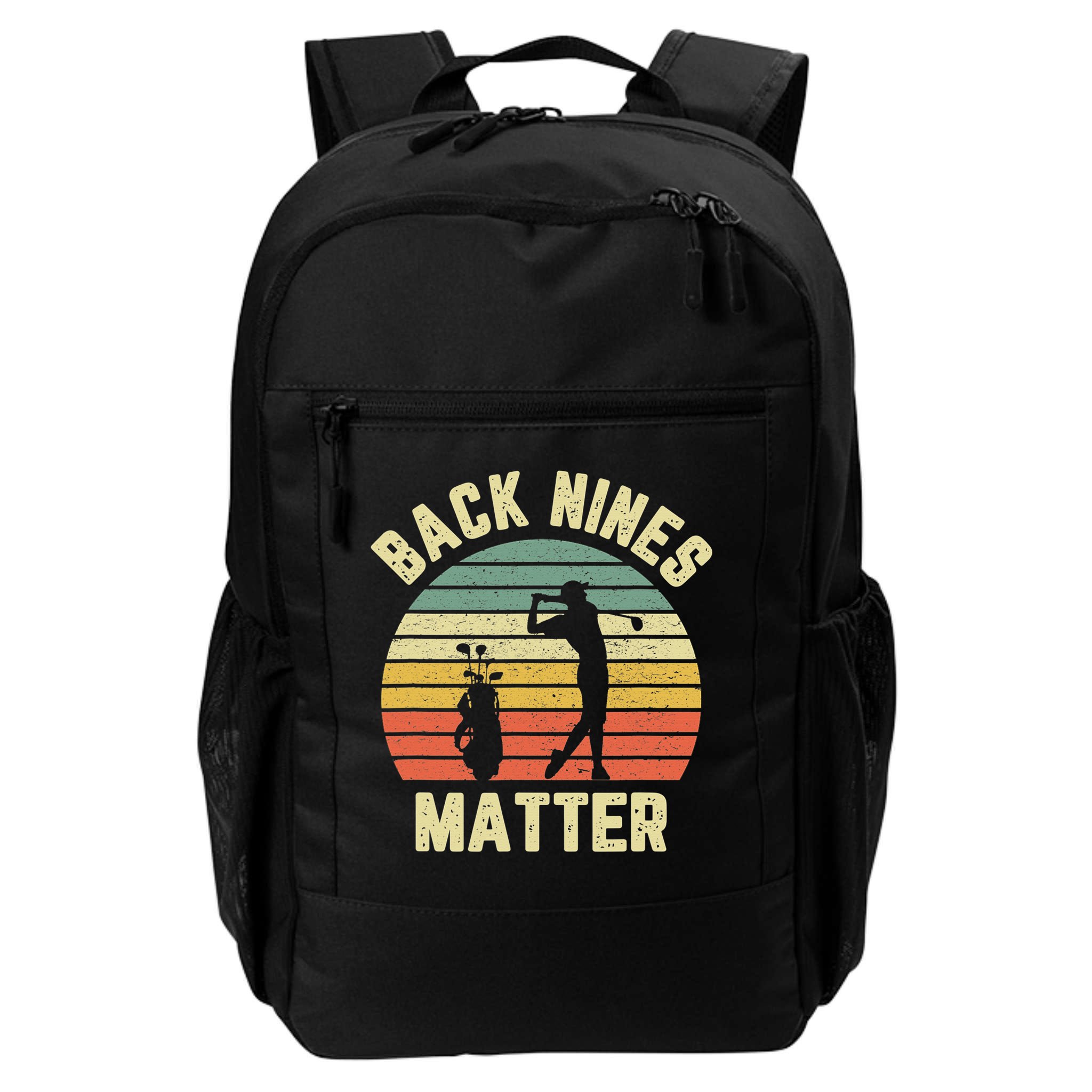 Retro Back Nines Matter Golfing Lover Golf Putt Backpack