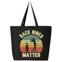 Retro Back Nines Matter Golfing Lover Golf Putt 25L Jumbo Tote