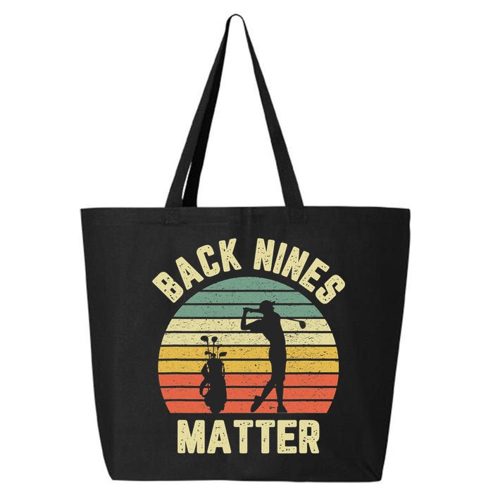 Retro Back Nines Matter Golfing Lover Golf Putt 25L Jumbo Tote