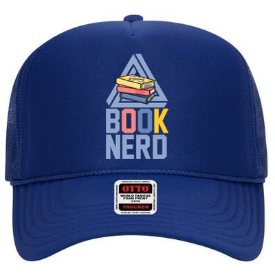 Reading Book Nerd Bookaholic Bookworm Retro Librarian Cute Gift High Crown Mesh Back Trucker Hat