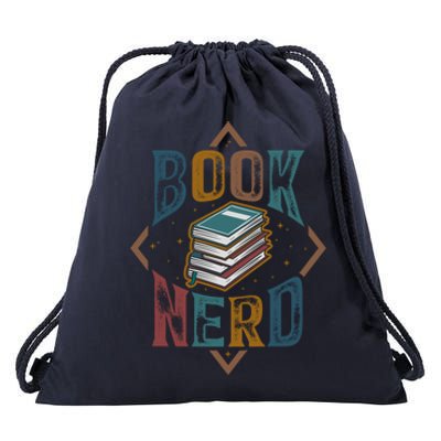 Reading Book Nerd Bookaholic Bookworm Retro Librarian Gift Drawstring Bag