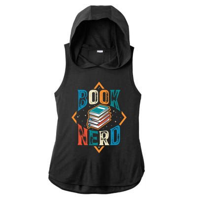 Reading Book Nerd Bookaholic Bookworm Retro Librarian Funny Gift Ladies PosiCharge Tri-Blend Wicking Draft Hoodie Tank