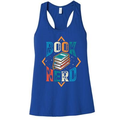 Reading Book Nerd Bookaholic Bookworm Retro Librarian Funny Gift Women's Racerback Tank