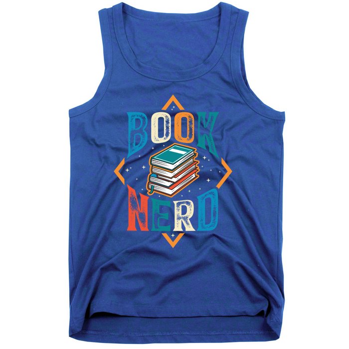 Reading Book Nerd Bookaholic Bookworm Retro Librarian Funny Gift Tank Top