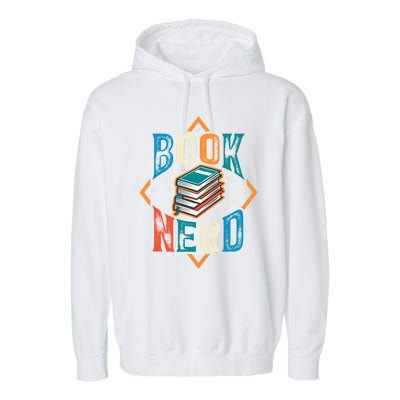 Reading Book Nerd Bookaholic Bookworm Retro Librarian Funny Gift Garment-Dyed Fleece Hoodie