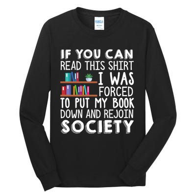 Reading Books Novels Funny Tall Long Sleeve T-Shirt