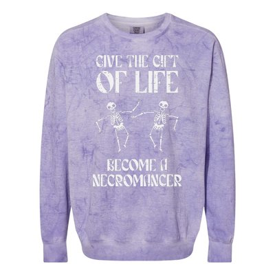 Rpg Become Necromancer Funny Gamer Colorblast Crewneck Sweatshirt