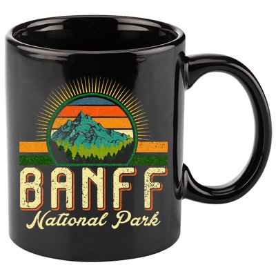 Retro Banff National Park Moutains Camping Hiking Outdoor 11oz C Handle Ceramic Mug