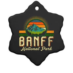 Retro Banff National Park Moutains Camping Hiking Outdoor Ceramic Star Ornament