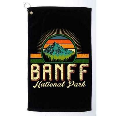 Retro Banff National Park Moutains Camping Hiking Outdoor Golf Towel