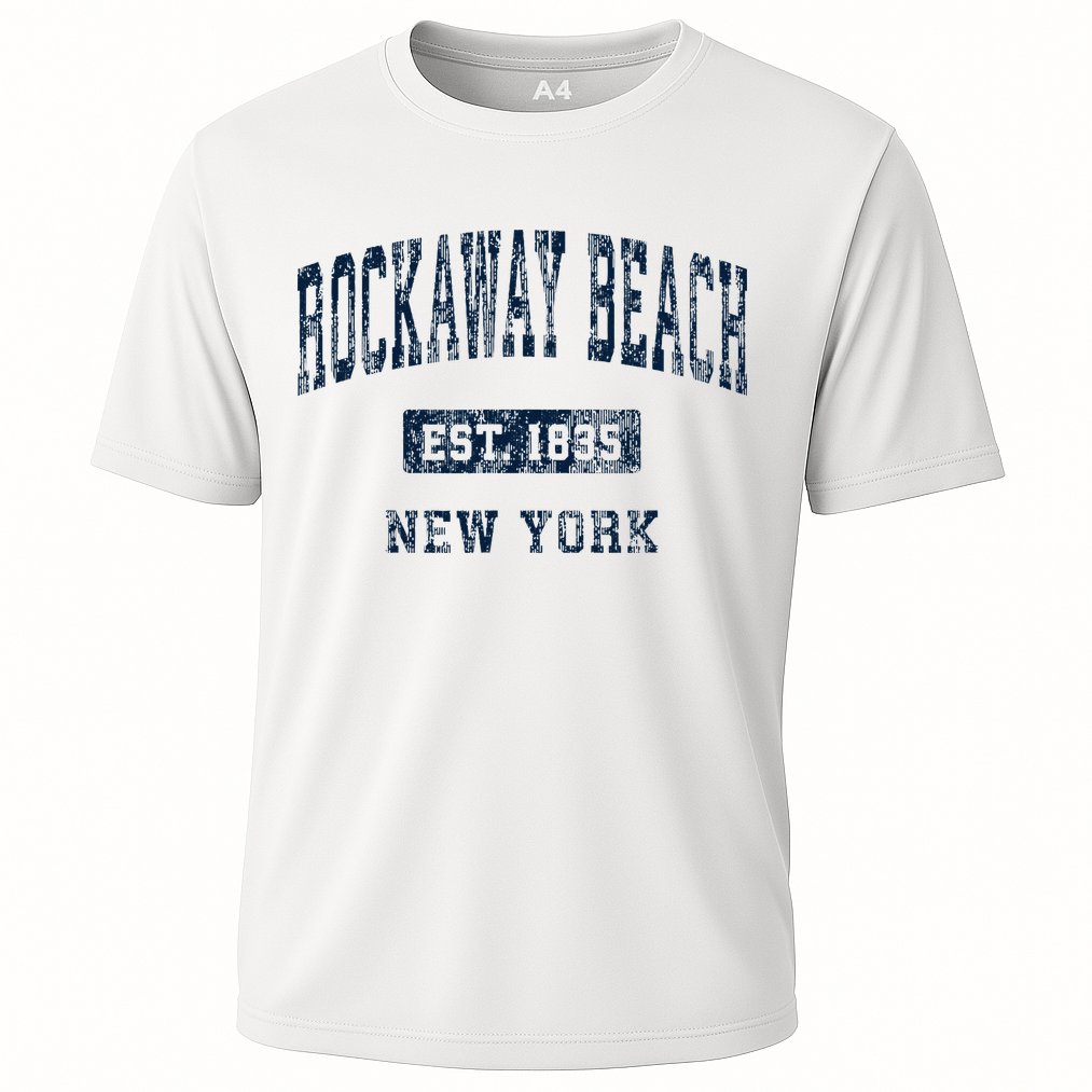 Rockaway Beach New York Ny Vintage Athletic Sports Design Performance Shirt