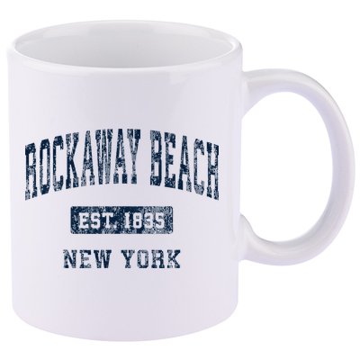 Rockaway Beach New York Ny Vintage Athletic Sports Design 11oz C Handle Ceramic Mug