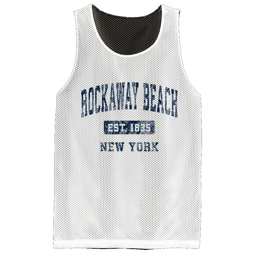 Rockaway Beach New York Ny Vintage Athletic Sports Design Mesh Reversible Basketball Jersey Tank