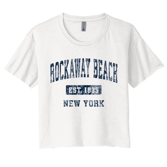 Rockaway Beach New York Ny Vintage Athletic Sports Design Crop Top