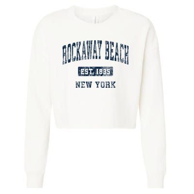 Rockaway Beach New York Ny Vintage Athletic Sports Design Cropped Pullover Crew