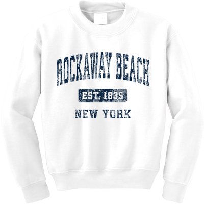 Rockaway Beach New York Ny Vintage Athletic Sports Design Kids Sweatshirt