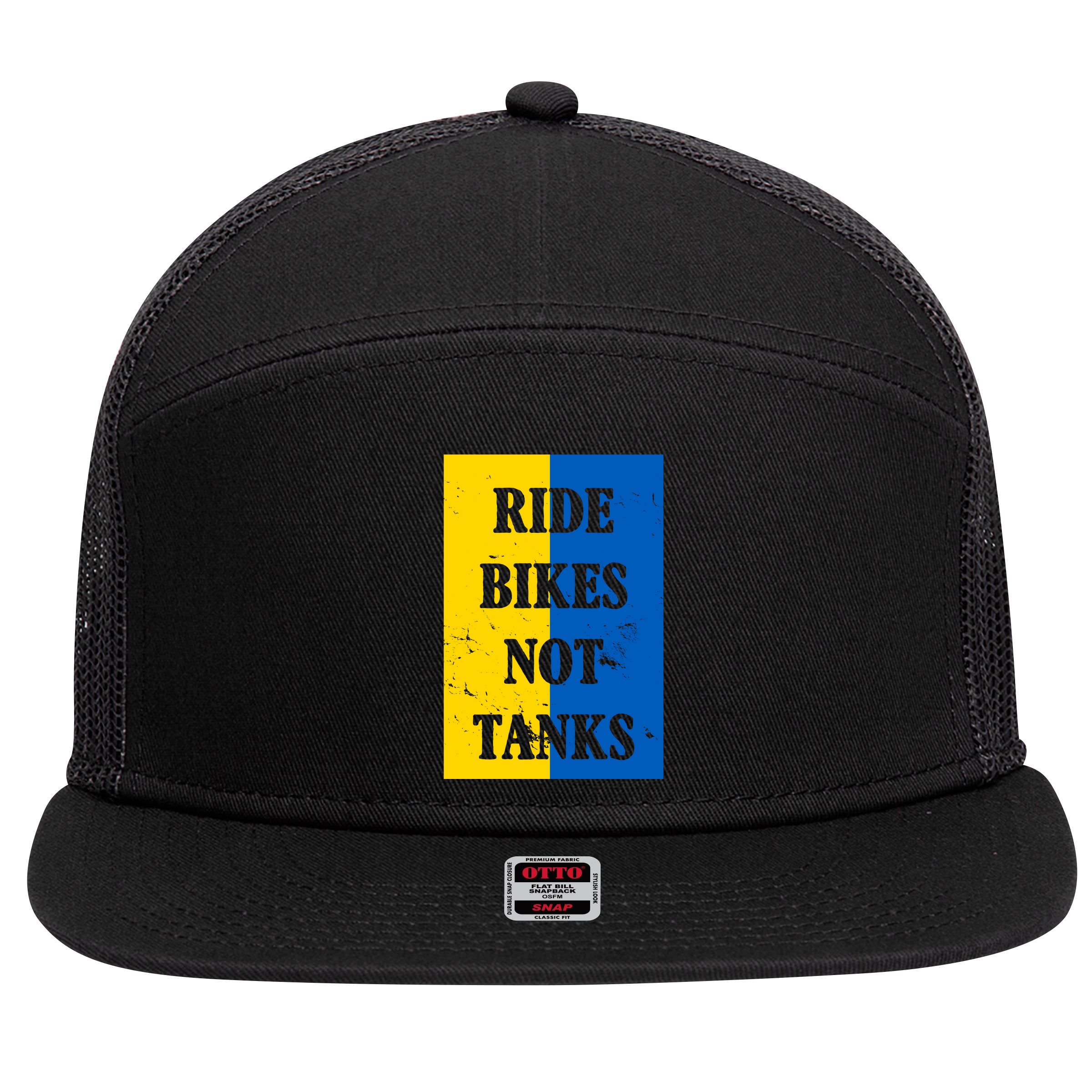 Ride Bikes Not Tanks Ukraine 7 Panel Mesh Trucker Snapback Hat