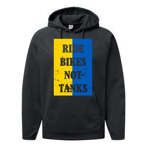 Ride Bikes Not Tanks Ukraine Performance Fleece Hoodie