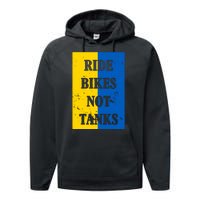 Ride Bikes Not Tanks Ukraine Performance Fleece Hoodie