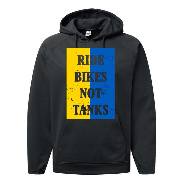 Ride Bikes Not Tanks Ukraine Performance Fleece Hoodie