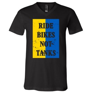 Ride Bikes Not Tanks Ukraine V-Neck T-Shirt