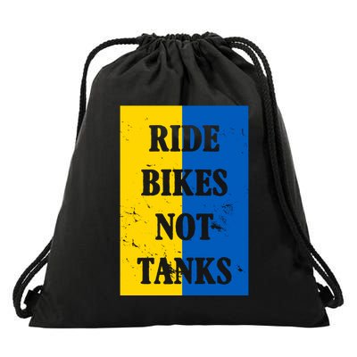 Ride Bikes Not Tanks Ukraine Drawstring Bag