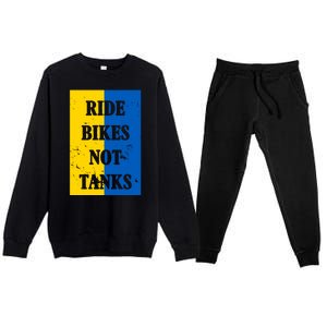 Ride Bikes Not Tanks Ukraine Premium Crewneck Sweatsuit Set