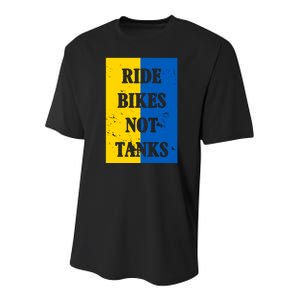 Ride Bikes Not Tanks Ukraine Youth Performance Sprint T-Shirt