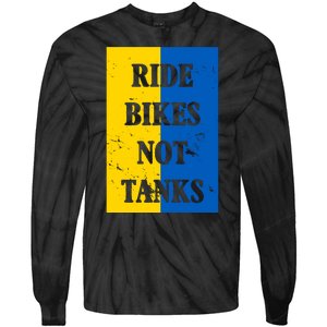 Ride Bikes Not Tanks Ukraine Tie-Dye Long Sleeve Shirt