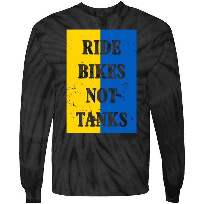 Ride Bikes Not Tanks Ukraine Tie-Dye Long Sleeve Shirt