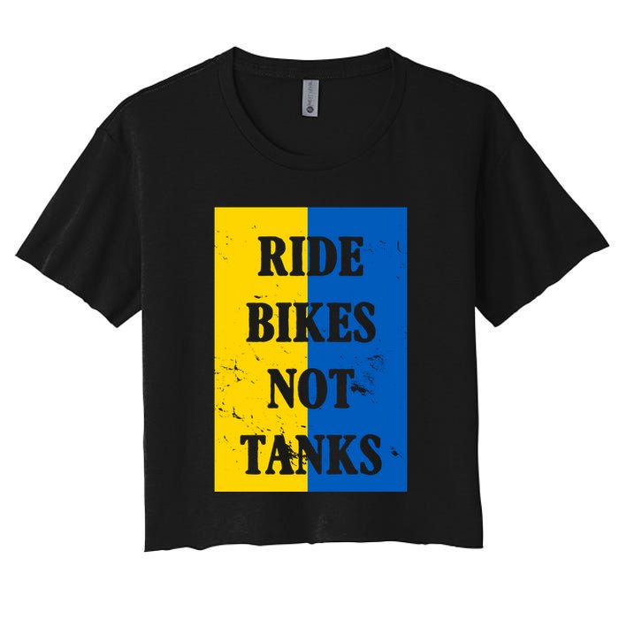 Ride Bikes Not Tanks Ukraine Women's Crop Top Tee
