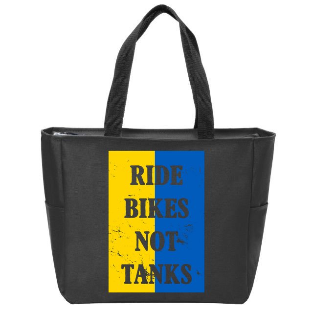 Ride Bikes Not Tanks Ukraine Zip Tote Bag