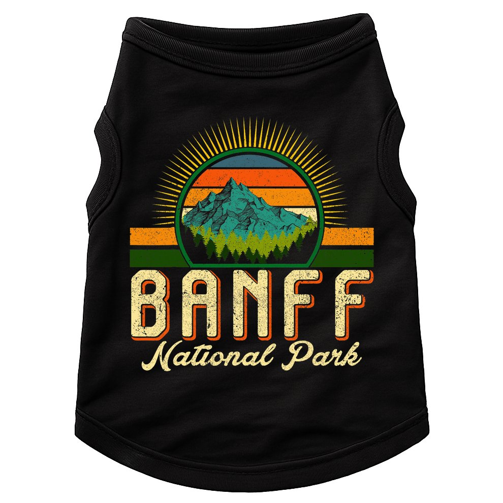 Retro Banff National Park Moutains Camping Hiking Outdoor Doggie Tank