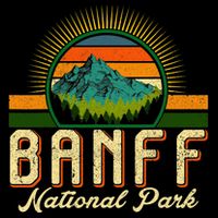 Retro Banff National Park Moutains Camping Hiking Outdoor Cooling Performance Crew T-Shirt