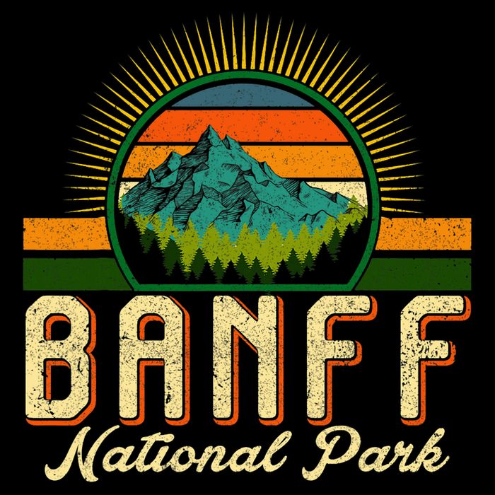 Retro Banff National Park Moutains Camping Hiking Outdoor Cooling Performance Crew T-Shirt
