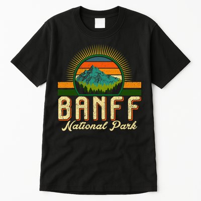 Retro Banff National Park Moutains Camping Hiking Outdoor Tall T-Shirt