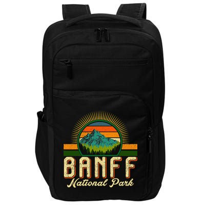 Retro Banff National Park Moutains Camping Hiking Outdoor Impact Tech Backpack