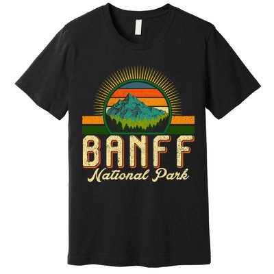 Retro Banff National Park Moutains Camping Hiking Outdoor Premium T-Shirt