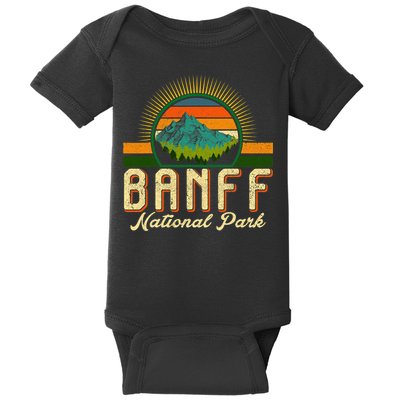 Retro Banff National Park Moutains Camping Hiking Outdoor Baby Bodysuit