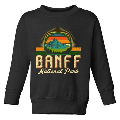 Retro Banff National Park Moutains Camping Hiking Outdoor Toddler Sweatshirt