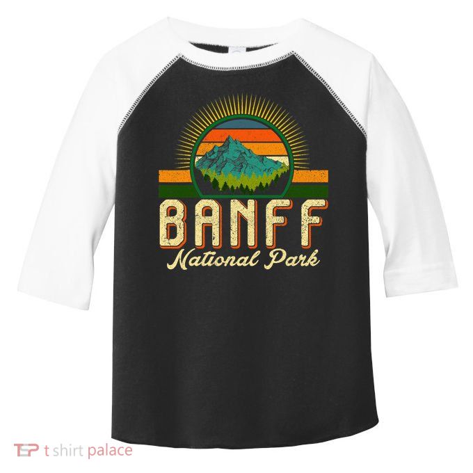Retro Banff National Park Moutains Camping Hiking Outdoor Toddler Fine Jersey T-Shirt