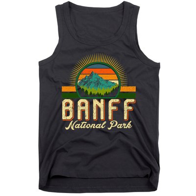 Retro Banff National Park Moutains Camping Hiking Outdoor Tank Top