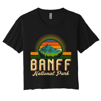 Retro Banff National Park Moutains Camping Hiking Outdoor Crop Top